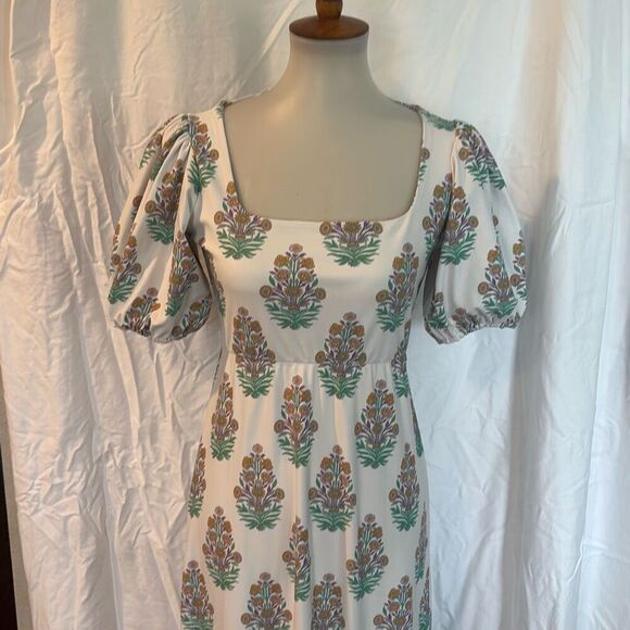 Smith & Quinn maxi dress floral Sz S white/pink/green - Picture 2 of 12